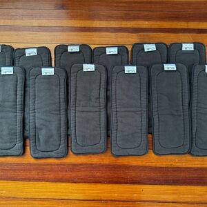 (12) NEW Naturally Nature Charcoal Cloth Diaper Inserts